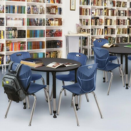 KEE Tables > Height Adjustable > Round Classroom Tables, 42 X 42 X 23-34, Wood|Metal Top, Grey TB42RNDGYAPBK